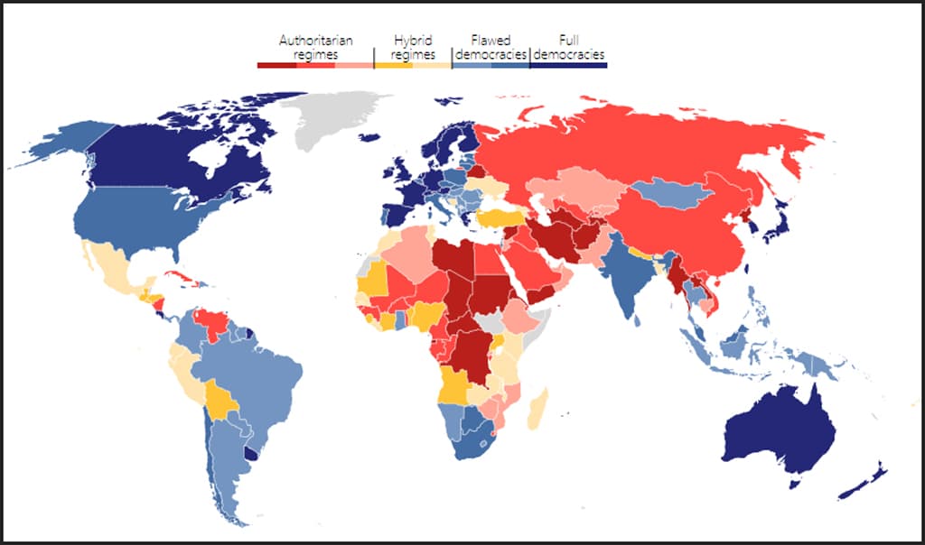 বিশ্ব গণতান্ত্রিক সূচকে ২ ধাপ নেমে বাংলাদেশের অবস্থান ৭৫তম