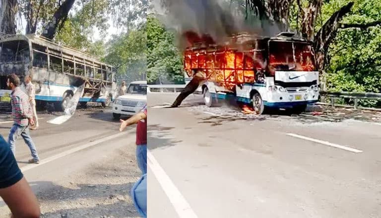 জম্মু-কাশ্মীরে বাসে অগ্নিকাণ্ডে নিহত ৪, আহত ২০ 