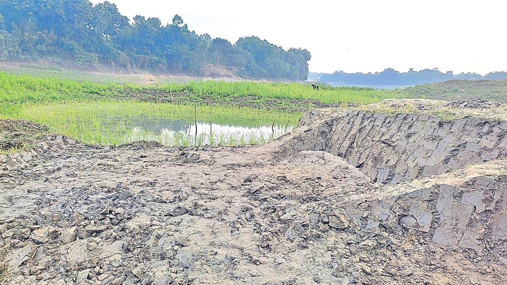 তীরের মাটি কেটে নদীর সর্বনাশ