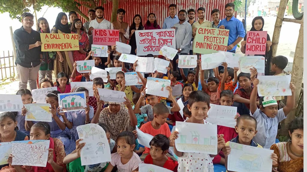 শিশুদের আঁকা ছবিতে বরেন্দ্র অঞ্চলের খরা