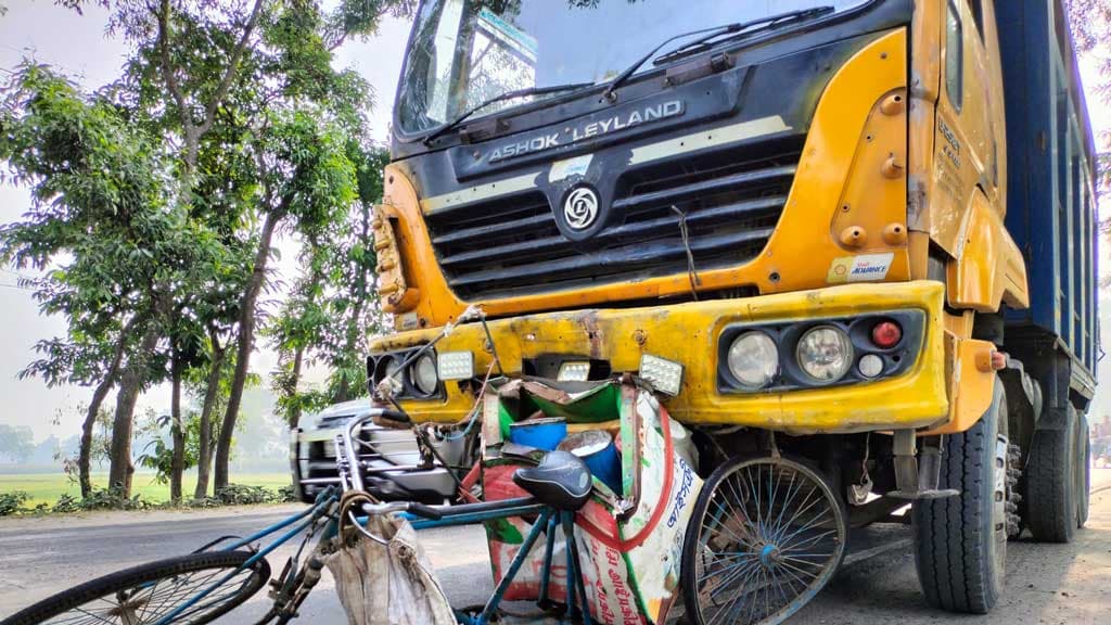 ‘হামার সম্বল ট্রাক পিষি দেইল, স্বামীটাক আধমরা করিল’