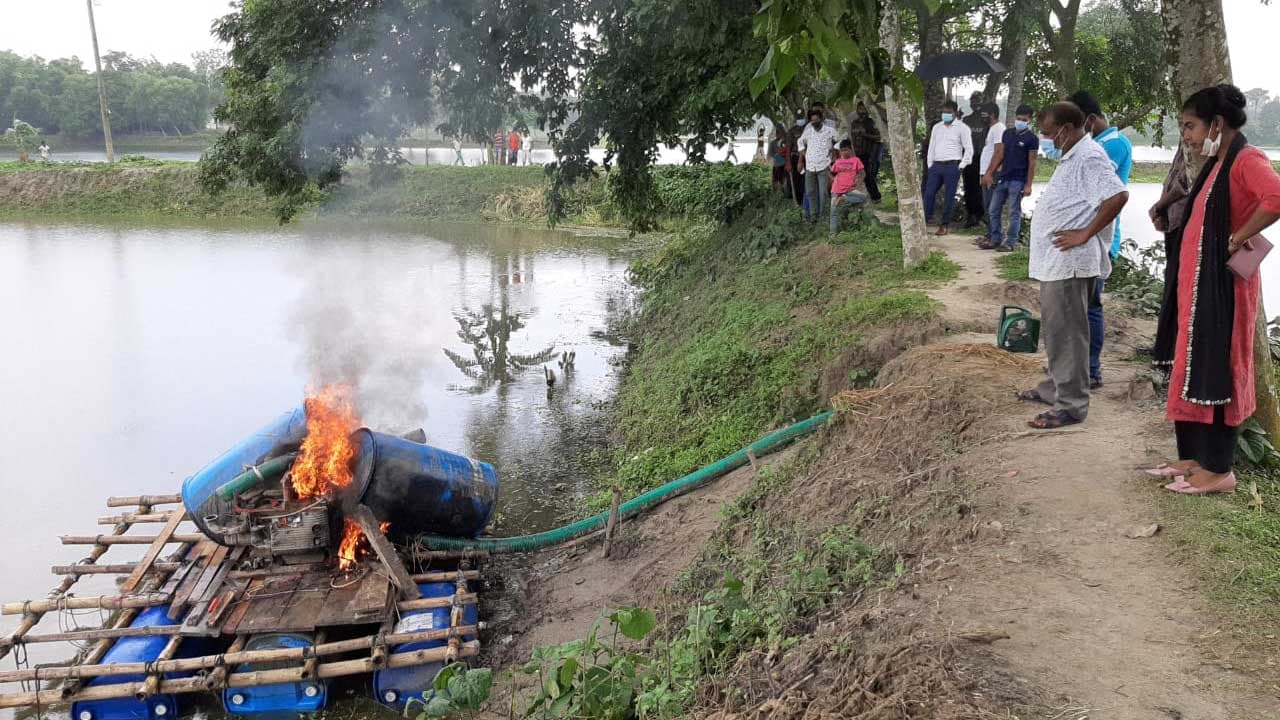 শিবপুরে অবৈধভাবে বালু উত্তোলন, জরিমানা ২ লাখ ২৫ হাজার টাকা 