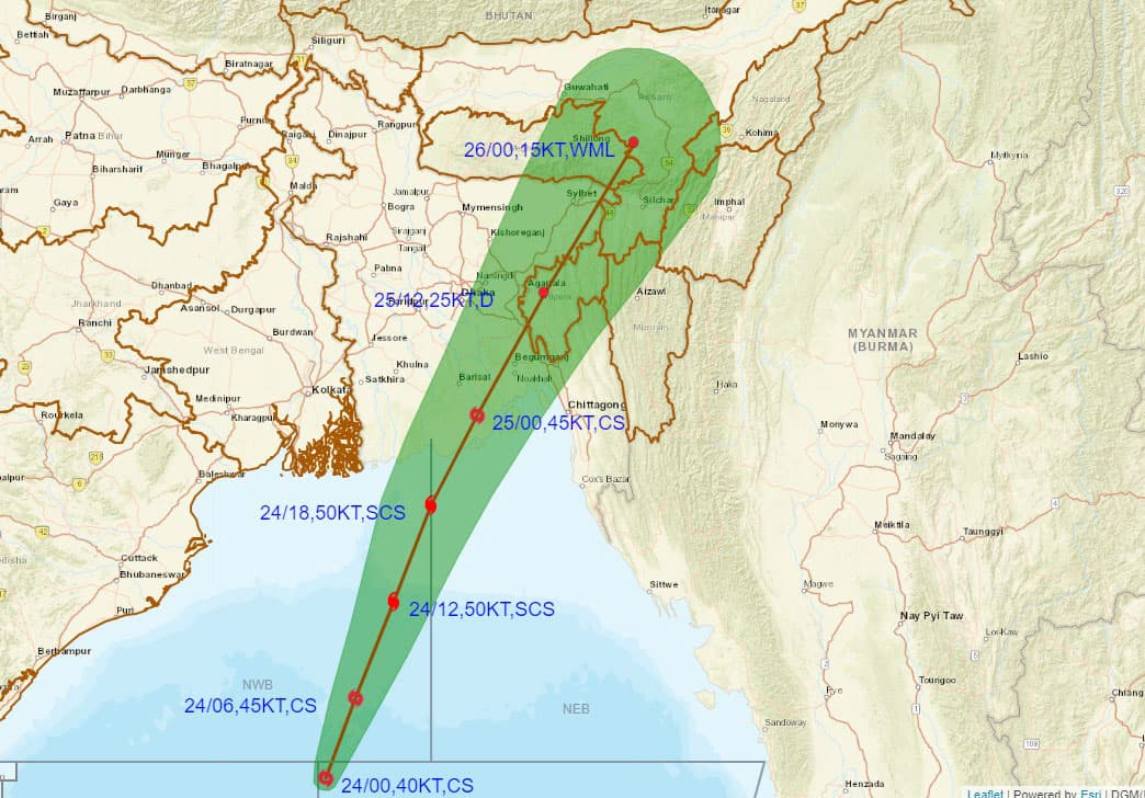 মঙ্গলবার ভোরে পটুয়াখালীর কলাপাড়া অতিক্রম করতে পারে সিত্রাং