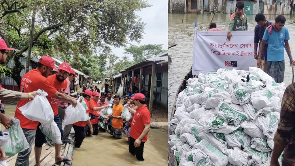 সিলেটের বন্যাদুর্গত মানুষের পাশে ‘স্বপ্ন’