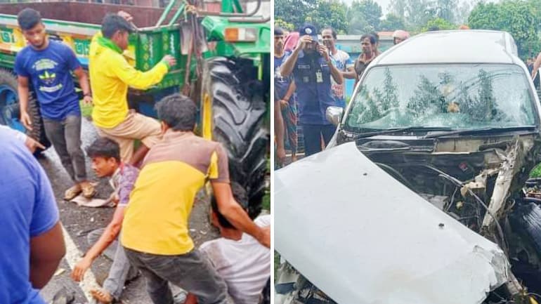 ট্রাক ও মাইক্রোবাসের মুখোমুখি সংঘর্ষ, পুলিশ সদস্যসহ আহত ৪