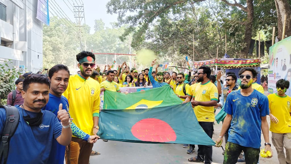 রাবিতে আর্জেন্টিনার পর এবার ব্রাজিল সমর্থকদের আনন্দ মিছিল