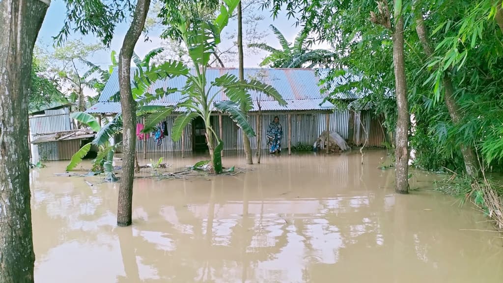 বিয়ানীবাজারে ৮৪ গ্রাম বন্যাকবলিত, আশ্রয়কেন্দ্রে ৮৮ পরিবার