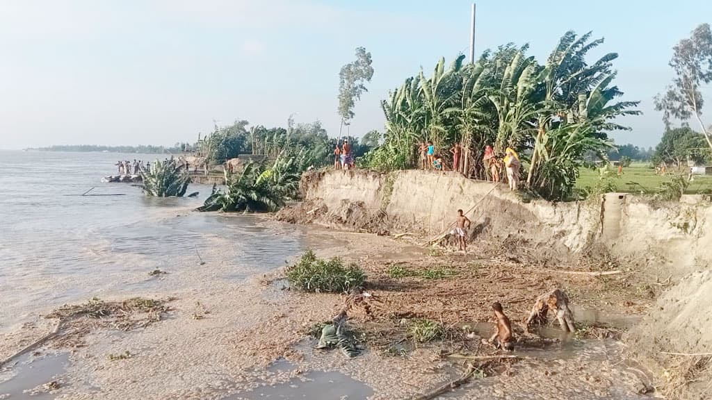 এক দিনেই যমুনায় বিলীন অর্ধশত বাড়ি