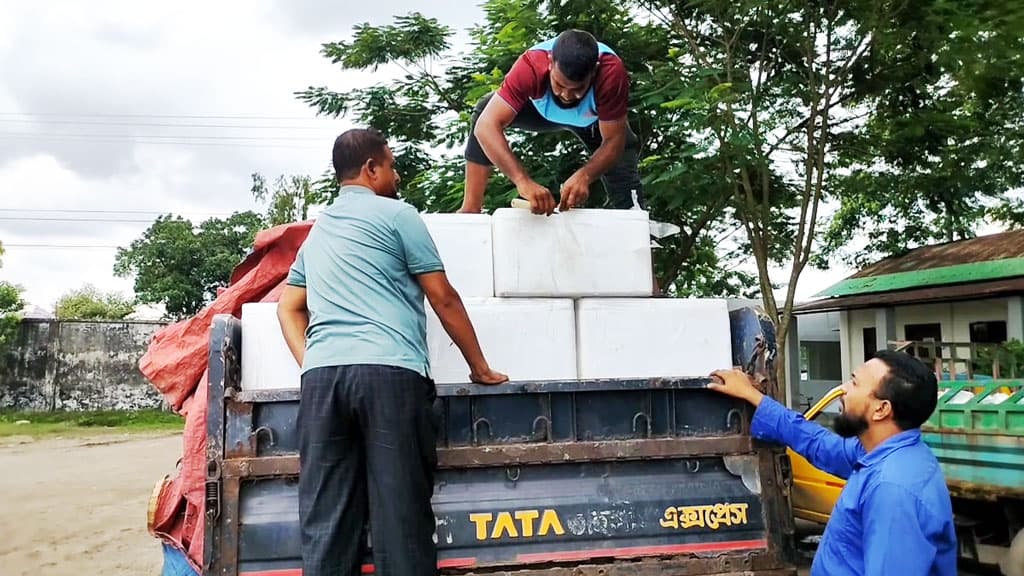 আখাউড়া বন্দর দিয়ে ত্রিপুরায় গেল ২ হাজার কেজি ইলিশ