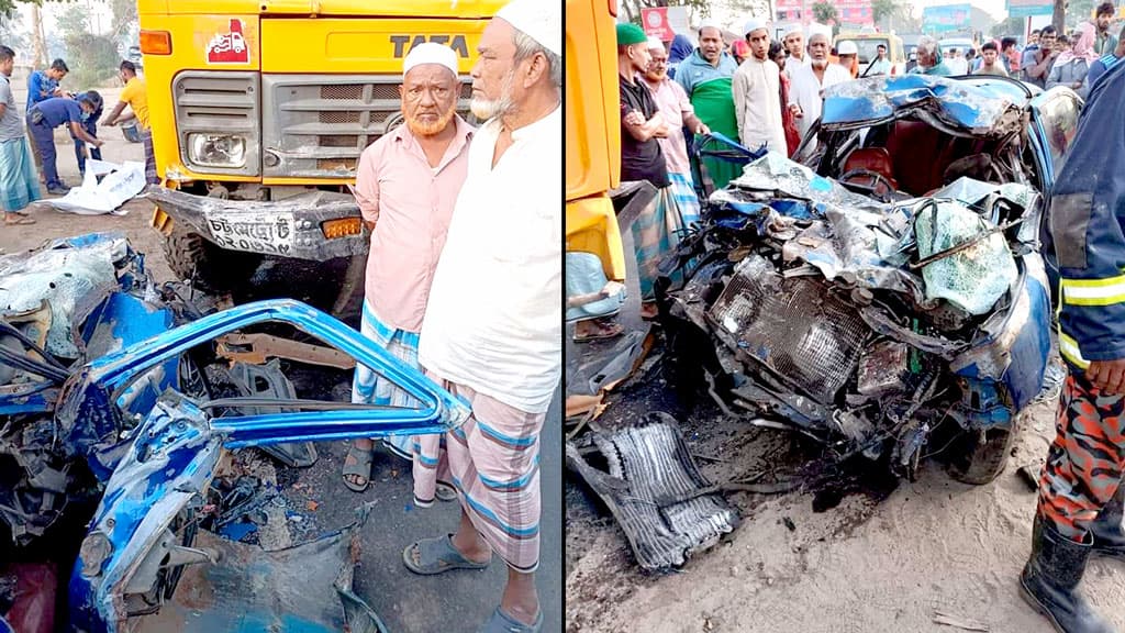 ট্রাক-প্রাইভেট কার মুখোমুখি সংঘর্ষে নিহত বেড়ে ৫