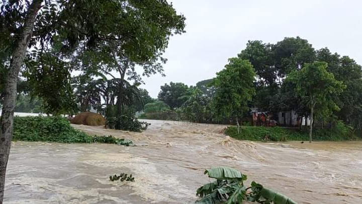 ধোবাউড়ায় নেতাই নদীর বেড়িবাঁধে ভাঙন, বন্যায় প্লাবিত নিম্নাঞ্চল