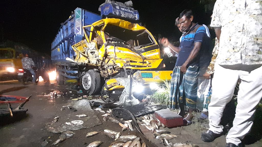 রাজবাড়ীতে বাস-ট্রাকের মুখোমুখি সংঘর্ষে নিহত ১, আহত ১৯