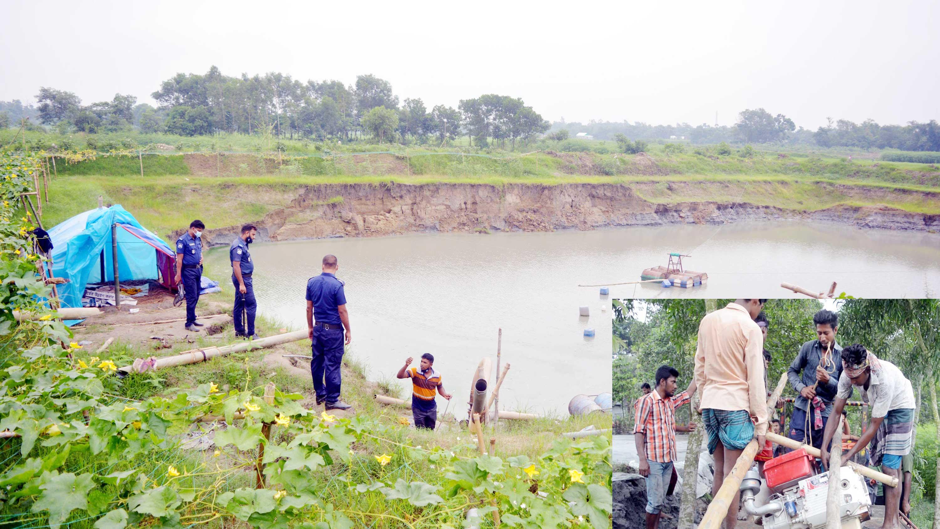 মুরাদনগরে পুলিশের অভিযানে দুইটি ড্রেজার মেশিন জব্দ