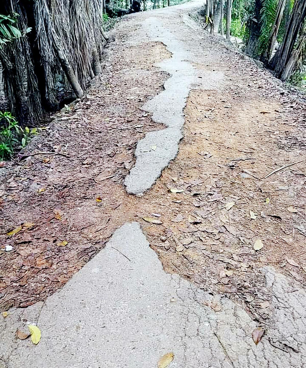 সড়কে পিচ উঠে খানাখন্দ