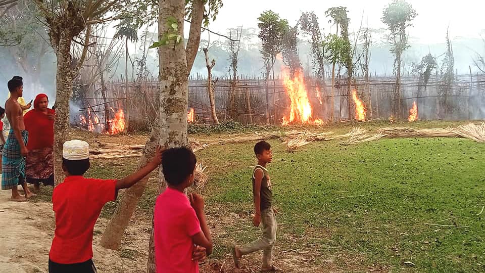 মুলাদীতে আবর্জনার আগুনে পুড়েছে তিনটি বরজ