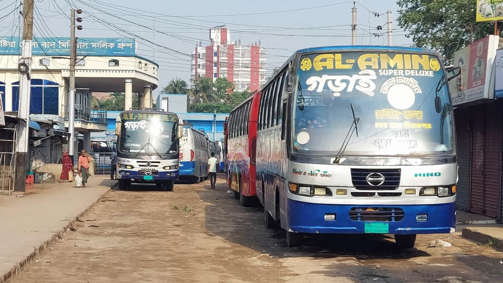 কুষ্টিয়া থেকে খুলনা-ফরিদপুর রুটে বাস বন্ধ