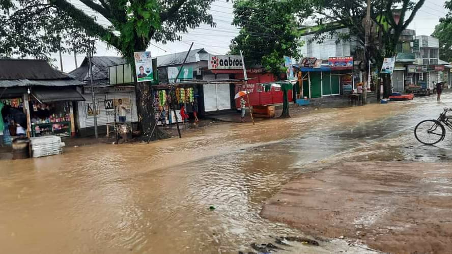 ঝিনাইগাতীতে পাহাড়ি ঢলে বাজারসহ নিম্নাঞ্চল প্লাবিত