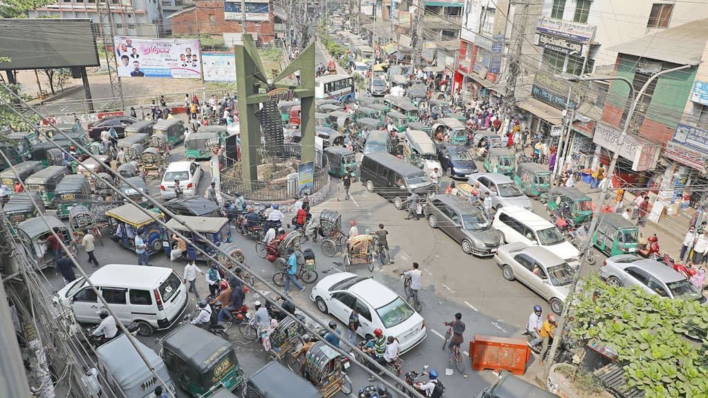 ২০ মিনিটের পথ যেতে ১ ঘণ্টা