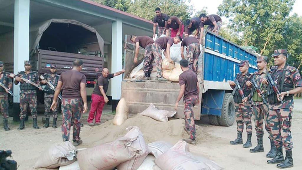 সিলেটে অর্ধকোটি টাকার ভারতীয় চিনি জব্দ