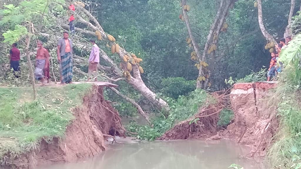 পাড় ভেঙে প্লাবিত গ্রাম