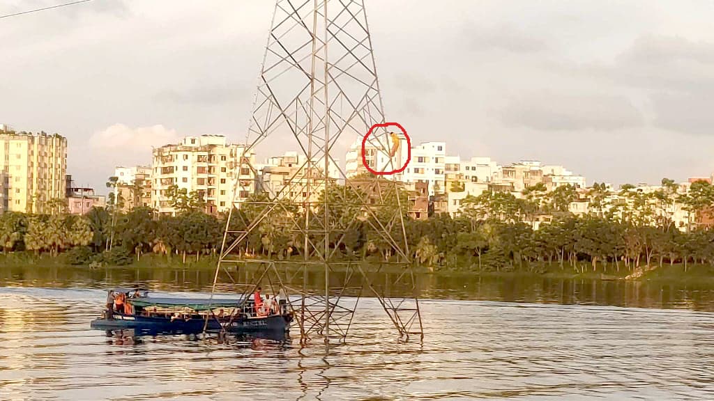 হাতিরঝিলে বৈদ্যুতিক টাওয়ারে ওঠা নারীকে উদ্ধার করল ফায়ার সার্ভিস