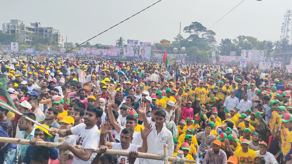 স্লোগানে মুখরিত বিএনপির সমাবেশে বক্তব্য শুরু