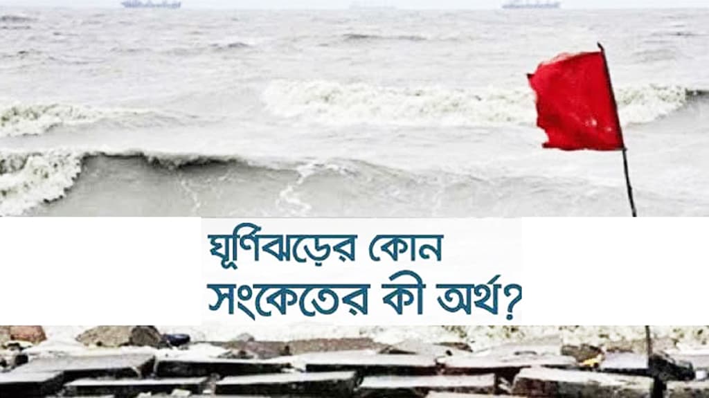 ঘূর্ণিঝড়ের কোন সংকেতে কী বোঝায়