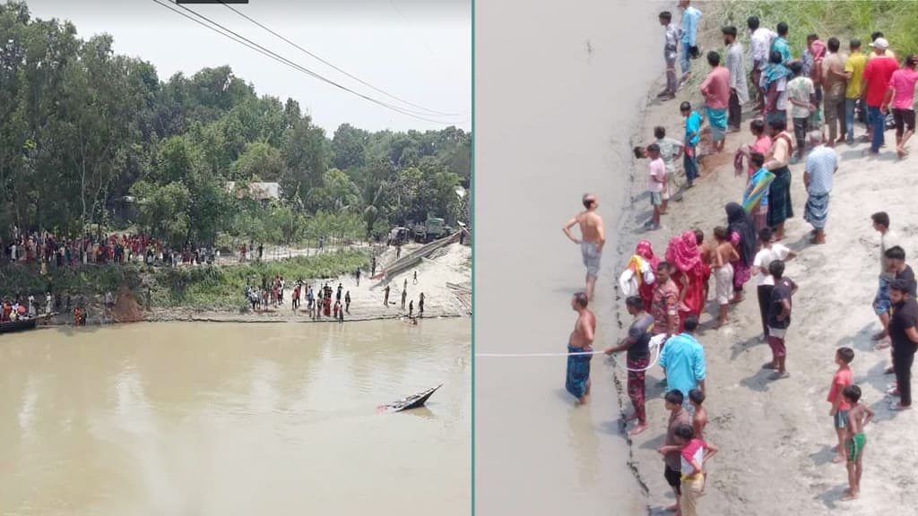 বাসাইলে শতাধিক যাত্রী নিয়ে ডুবল ইঞ্জিনচালিত নৌকা