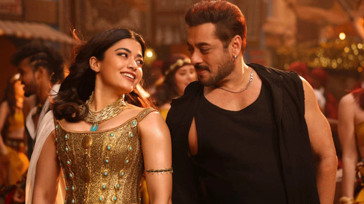 ‘সিকান্দার’ সিনেমার দৃশ্যে রাশমিকা মান্দানা ও সালমান খান। ছবি: সংগৃহীত