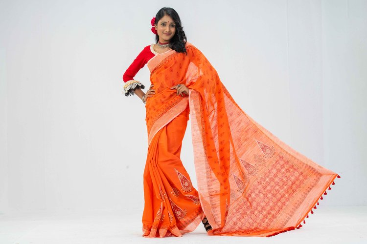 ফ্রিল হাতার রাবীন্দ্রিক ব্লাউজ