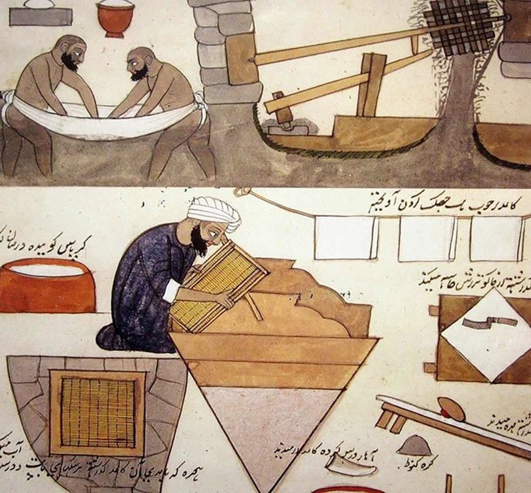 ৩ কাগজ তৈরির প্রক্রিয়া। ছবি: মুসলিম হেরিটেজ.কম