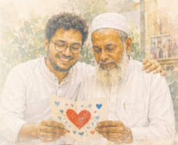 বাবার সঙ্গে মো. আমিমুল এহসান খান