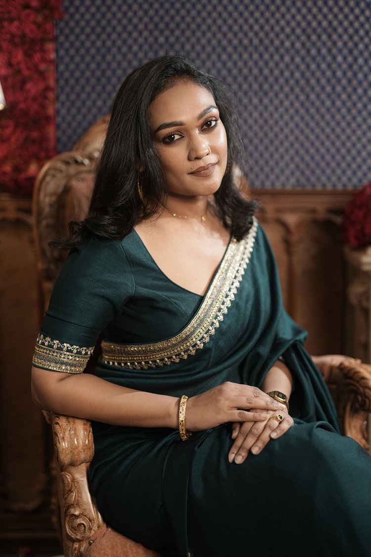 আমন্ত্রিত অতিথি হিসেবে এসেছিলেন মডেল আজরা মাহমুদ। ছবি: হাউস অব আহমেদ