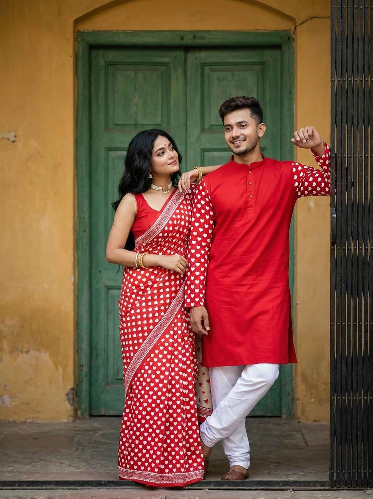 একই দিনে পয়লা বসন্ত আর ভ্যালেনটাইন ডে, তাই একই দিনে হলুদ আর লালের প্রাচুর্য। ছবি সৌজন্য: হরিতকী