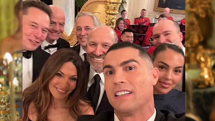 ট্রাম্পের নৈশভোজে রোনালদোর সেলফিতে আমন্ত্রিত অতিথিরা। ছবি: সংগৃহীত