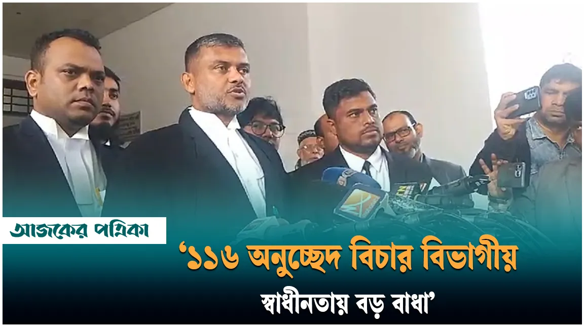 ১১৬ অনুচ্ছেদ বিচার বিভাগীয় স্বাধীনতার প্রতিষ্ঠায় বড় বাধা : শিশির মুনির