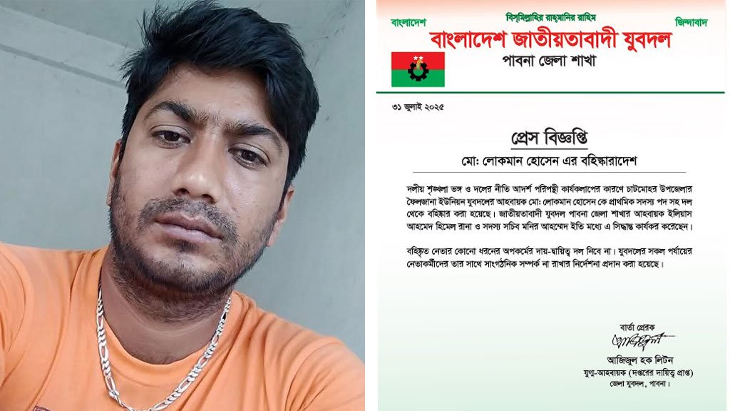 ব‍্যাংকে হামলা চালানো সেই যুবদল নেতা দল থেকে বহিষ্কার