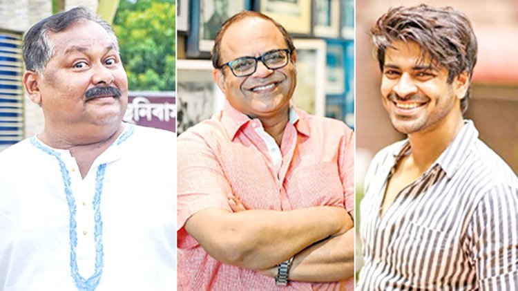 খরাজ মুখোপাধ্যায়, রজতাভ দত্ত ও শ্যাম ভট্টাচার্য । ছবি : সংগৃহীত