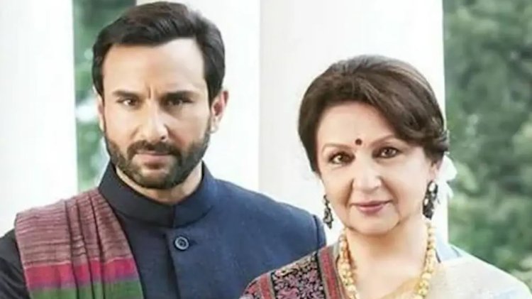 মা শর্মিলা ঠাকুরের সঙ্গে সাইফ আলী খান। ছবি: সংগৃহীত