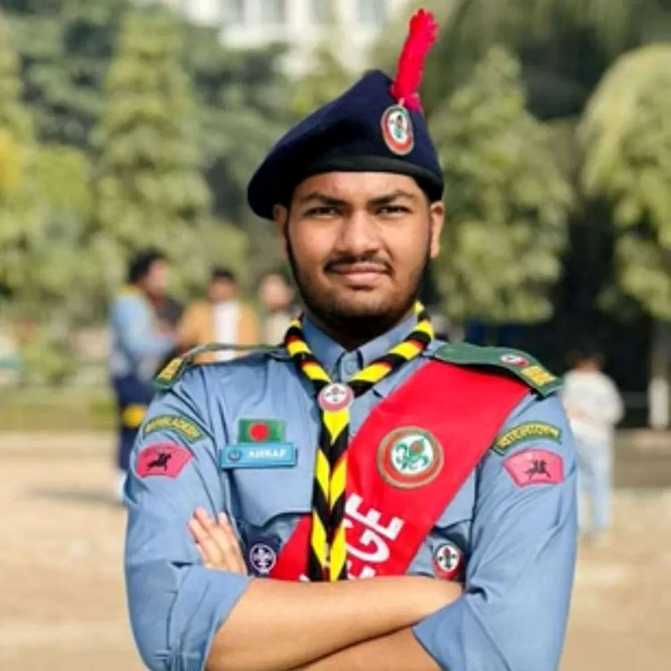মাইলস্টোন স্কুল ও কলেজের শিক্ষার্থী আহনাফ বিন হাসান। ছবি: আহনাফ