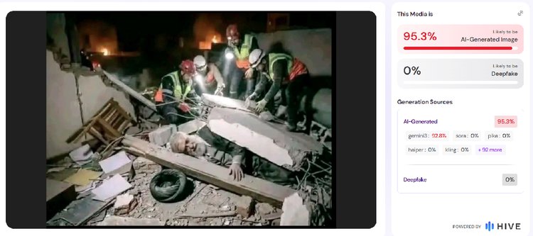 ভাইরাল ছবির এআই টেস্ট। ছবি: স্ক্রিনশট