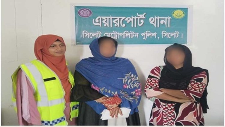 পুলিশের হাতে আটক অপহরণকারীরা। ছবি: আজকের পত্রিকা