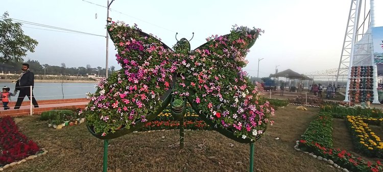 বিভিন্ন ফুল দিয়ে সাজানো ডিসি পার্ক। আজকের পত্রিকা