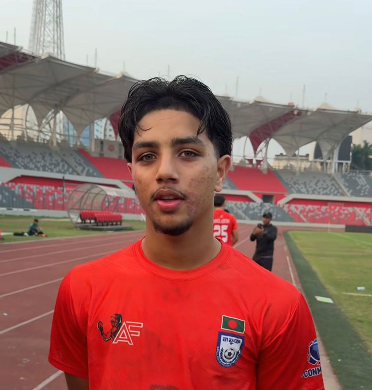 আর্জেন্টিনার আতলেতিকো চার্লনের বিপক্ষে পূর্ণ ৯০ মিনিট খেলেছেন ইব্রাহিম নাওয়াজ। ছবি: আজকের পত্রিকা