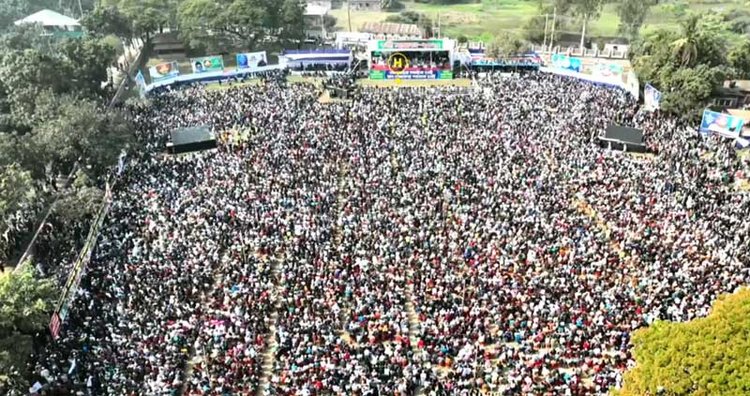 রাজশাহীতে জামায়াতের সমাবেশ। ছবি: আজকের পত্রিকা