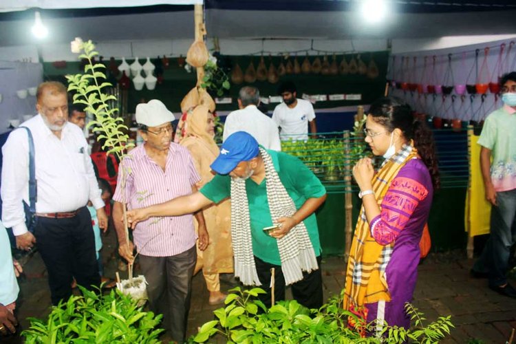 খুলনা সার্কিট হাউস মাঠের টেনিস গ্রাউন্ডে চলছে ২১ দিনব্যাপী বৃক্ষমেলা। ছবি: আজকের পত্রিকা