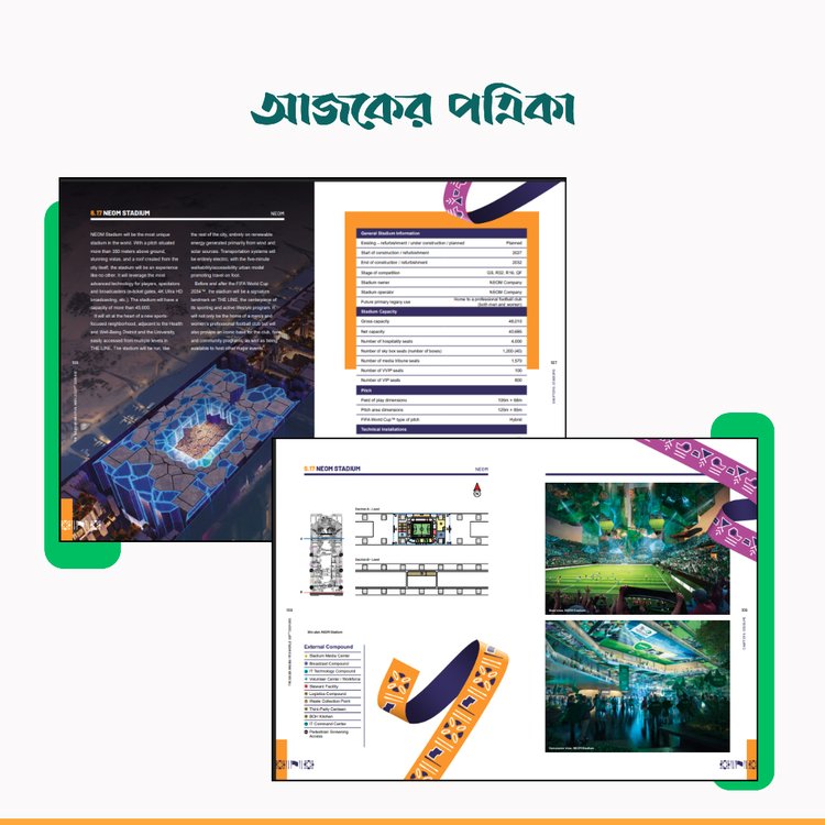 নিওম স্টেডিয়ামের অফিসিয়াল নকশা। ছবি: স্ক্রিনশট