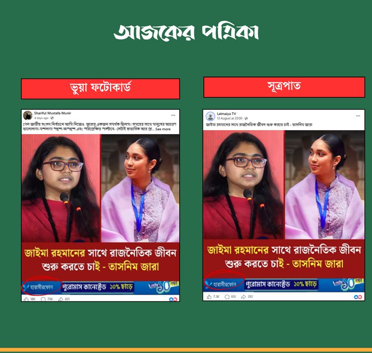 কম্পেরিজন: আজকের পত্রিকা