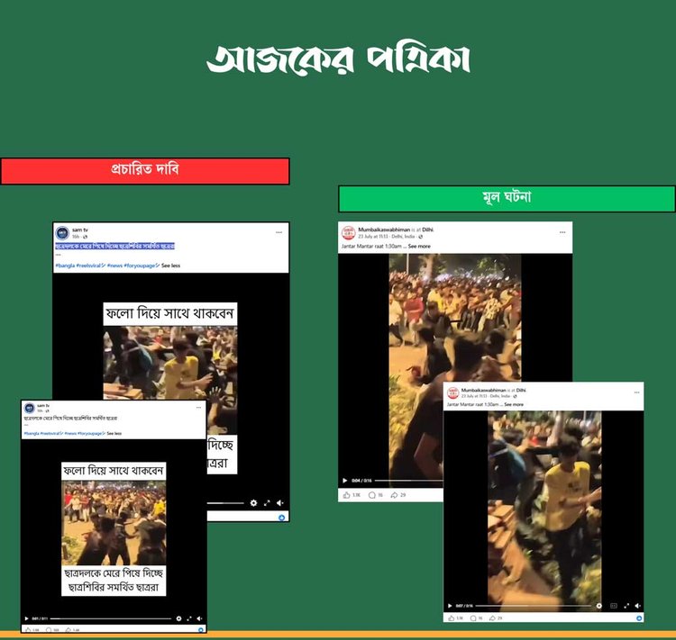 কম্পেরিজন: আজকের পত্রিকা