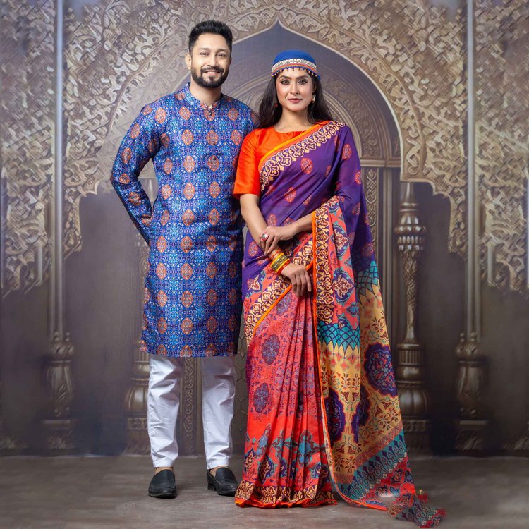 সিল্ক, এন্ডি-কটন, লিনেন-কটন, ভয়েল কটন, তাঁত-কটন ও উইভিং ডিজাইনের কাপড়ের পাঞ্জাবি তৈরি হচ্ছে এবার। ছবি সৌজন্য: রঙ বাংলাদেশ